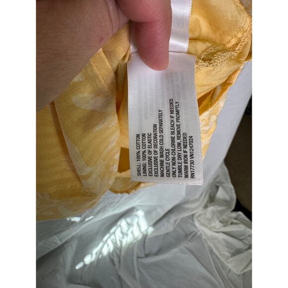 NWT Women's Short Sleeve Smocked Yellow Midi A-Line Dress Universal Thread XS - Picture 15 of 15